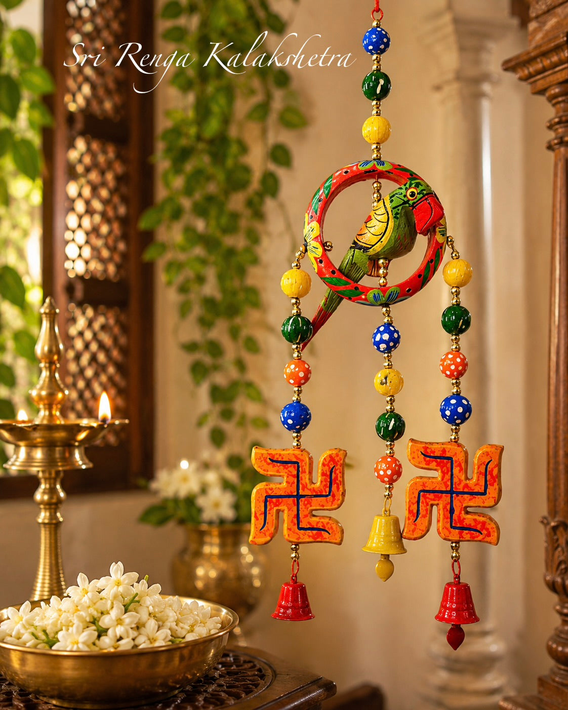 Festive Parrot & Swastik Hanging
