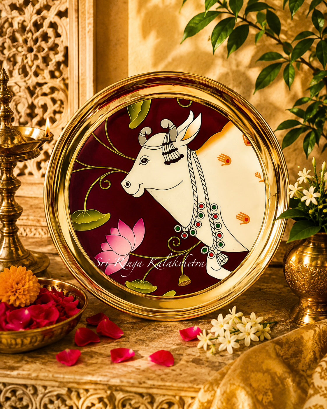 Brass Pichwai Decorative Pooja Plate