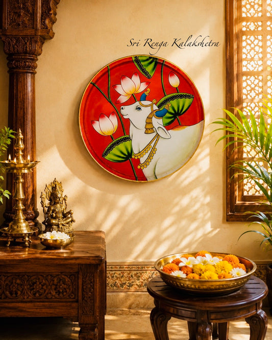 Pichwai Wall Plate - Cow Motif