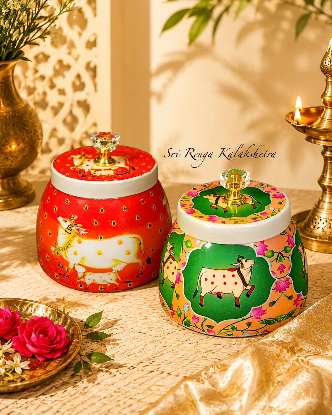 Pichwai Decorative Jars