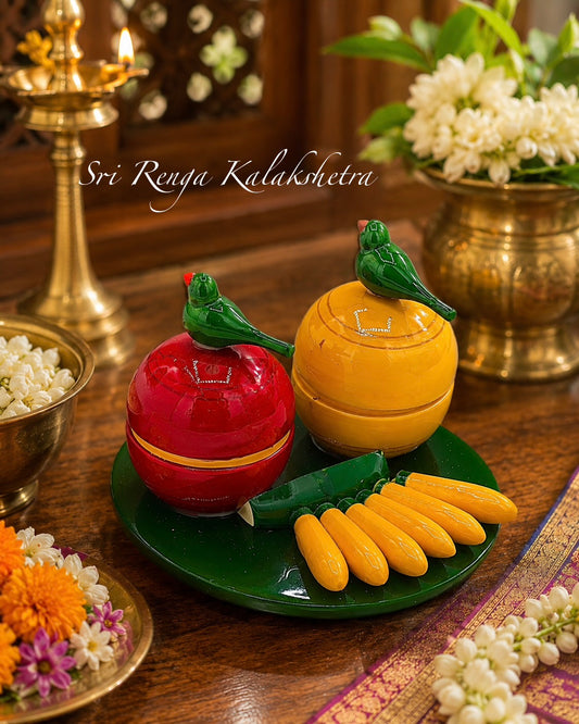 Wooden Thambulam Kumkum Haldi Box