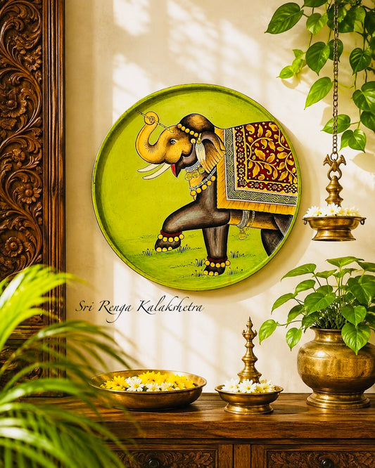 Pichwai Wall Plate - Royal Elephant