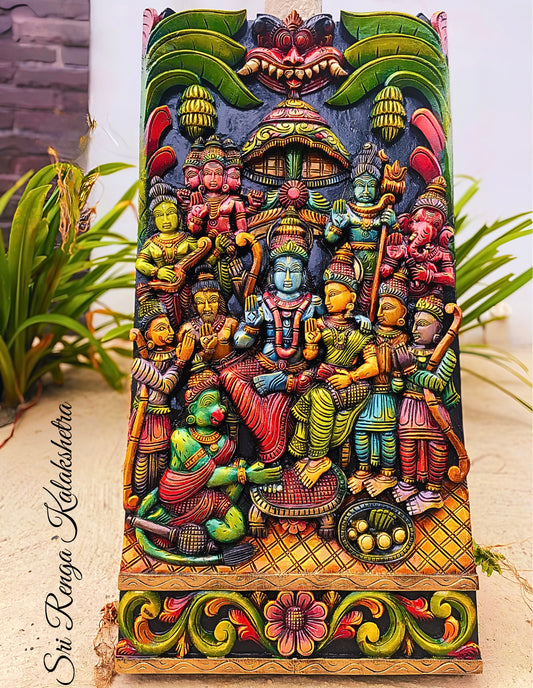 Ramar Pattabishekam Wooden Panel