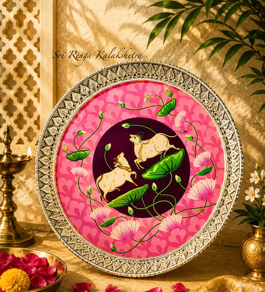 Silver Plated Pichwai Decorative Pooja Thali