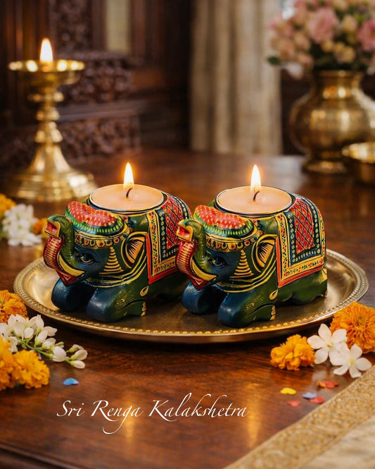 Festive Elephant Candle Holders
