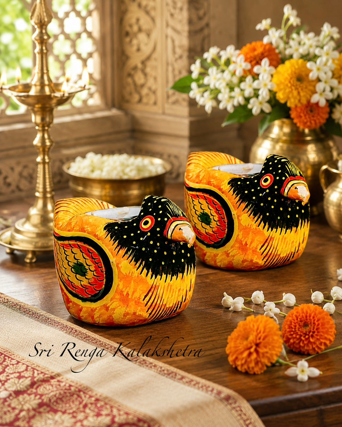 Festive Hen Tea Light Candle Holders