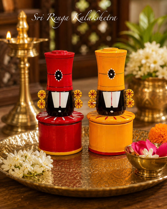 Wooden Balaji Kumkum Haldi Box