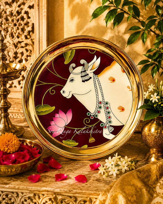 Brass Pichwai Decorative Pooja Plate