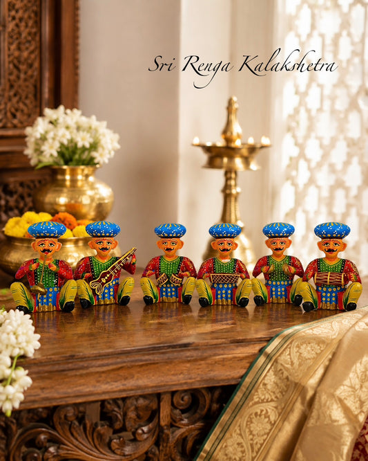 Wooden Rajasthani Musician Band Set
