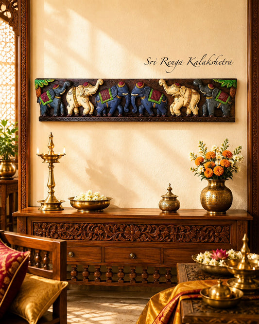Wooden Elephant Panel